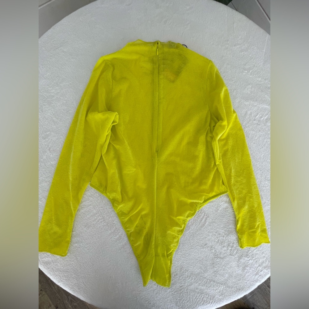 DIESEL × SAVAGE FENTY by RIHANNA Long Sleeve Bodysuit in Neon Tease Green Yellow - Picture 14 of 17